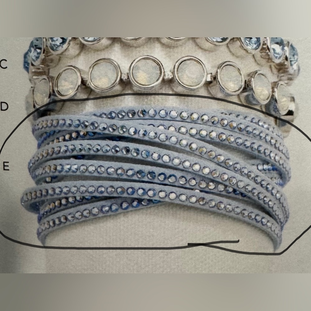 Touchstone Crystal by Swarovski, Wrap star bracelet, Powder blue, NIB - Picture 2 of 2